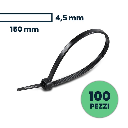 [11172] [VQ226111721] BRIDAS 4.5 X 150MM NEGRAS BOLSA DE 100