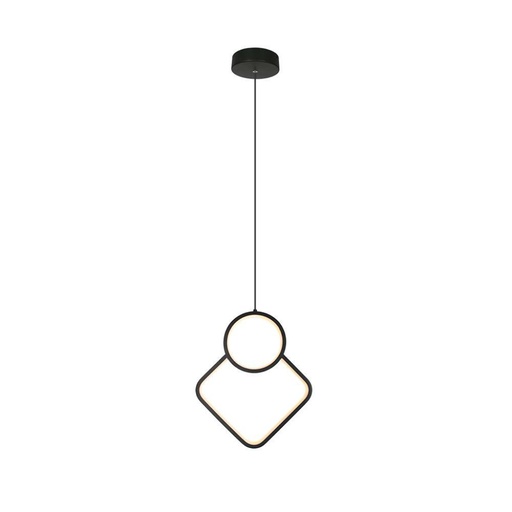 [14998] [VQ226149981] LÁMPARA DE SUSPENSIÓN LED 12W DISEÑO METAL 280 X 1800MM CUERPO NEGRO 3000K