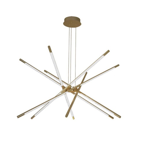 [15343] [VQ226153431] LÁMPARA COLGANTE DE DISEÑO LED DE 42W 85*31*120CM CUERPO DORADO 3000K