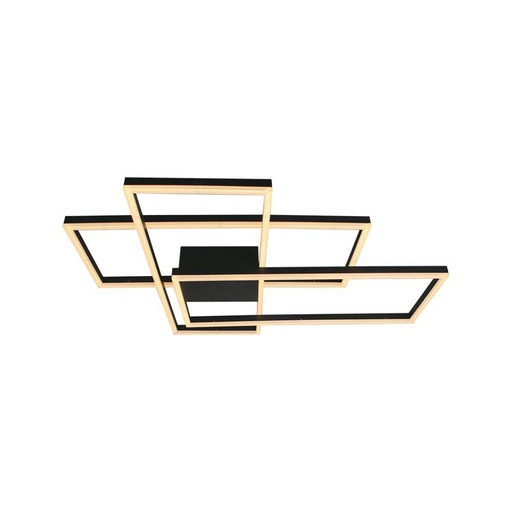 [15347] [VQ226153471] LÁMPARA DE TECHO DE DISEÑO LED 47 W (LARGO 90 X ANCHO 67 X 9 CM) CUERPO NEGRO 3000K