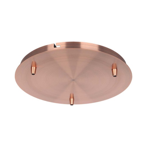 [15349] [VQ226153491] MARQUESINA DE ACERO D300*H25MM CON 3 AGUJEROS EN LA SUPERFICIE DE COBRE ROJO