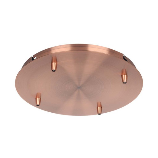[15351] [VQ226153511] MARQUESINA DE ACERO D300*H25MM CON 5 AGUJEROS EN LA SUPERFICIE DE COBRE ROJO