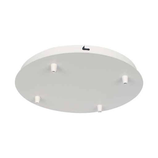 [15352] [VQ226153521] MARQUESINA DE ACERO D300*H25MM CON 5 ORIFICIOS EN LA SUPERFICIE BLANCO MATE