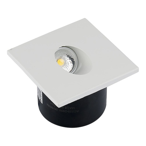 [211210] [VQ2262112101] BALIZA DE PELDAÑO LED CUADRADA 3W LUZ OBLICUA IP20 4000K