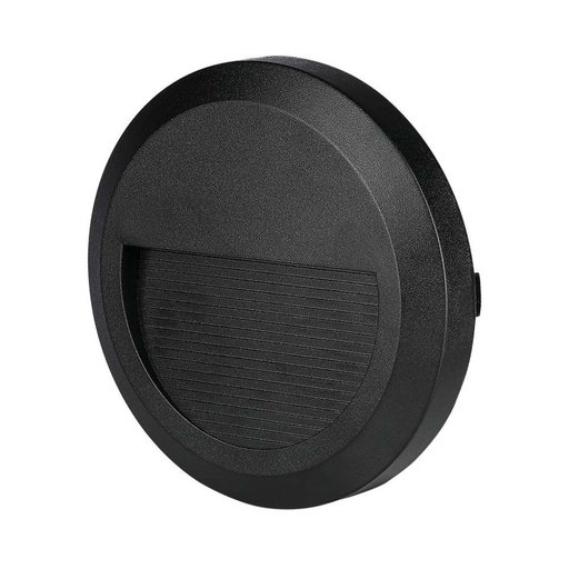 [211317] [VQ2262113171] BALIZA PARED LUZ INDIRECTA LED 2W CUERPO NEGRO REDONDO 3000K