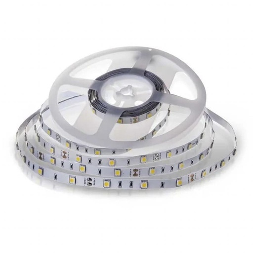 [212133] [VQ2262121331] TIRA LED V-TAC 12V DC 6W SMD 30LED/M 500LM/M PCB 10MM CRI>80 IP20 6400K (ROLLO DE 5 METROS)