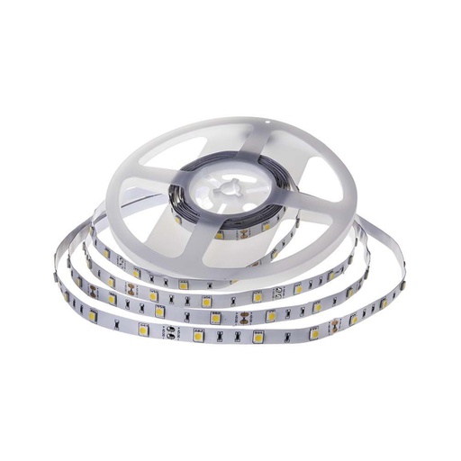 [212135] [VQ2262121351] TIRA LED V-TAC 12V DC 6W SMD 5050 30LED/M 1800LM/M PCB 10MM CRI>80 IP20 3000K (ROLLO DE 5 METROS)