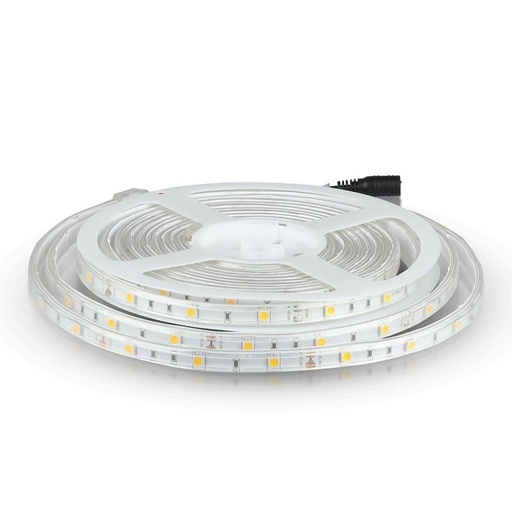 [212460] [VQ2262124601] TIRA LED V-TAC 12V DC 6W SMD 30LED/M 500LM/M PCB 10MM CRI>80 IP65 4000K (ROLLO DE 5 METROS)