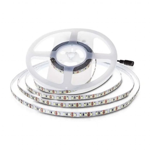 [212622] [VQ2262126221] TIRA LED V-TAC 24V DC 8W SMD2835 120LED/M 750LM/M PCB 8MM CRI>80 IP20 3000K (ROLLO DE 10 METROS)
